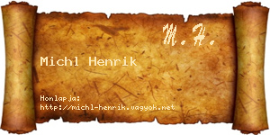 Michl Henrik névjegykártya